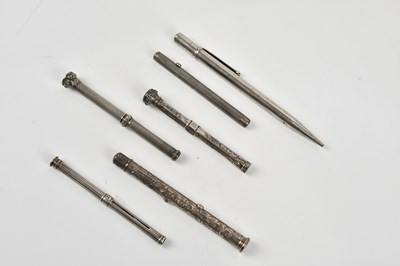 Lot 1377 - BUTLER & CO, LONDON; a white metal propelling...