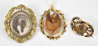 Lot 94 - Two Victorian mourning brooches, including a...