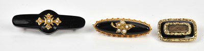 Lot 95 - A Victorian gilt metal and black enamel...