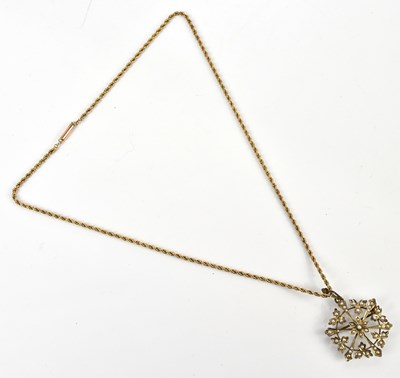 Lot 294 - A Victorian yellow metal seed pearl set...