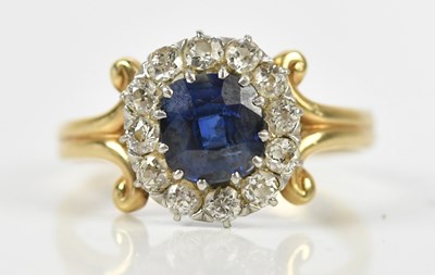 Lot 356 - A Victorian yellow metal diamond and sapphire...