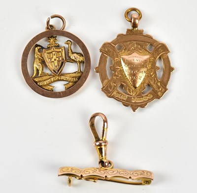 Lot 6 - A 9ct yellow gold fob medal, Juvenile...