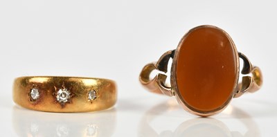 Lot 475 - A Victorian 18ct yellow gold diamond set three...
