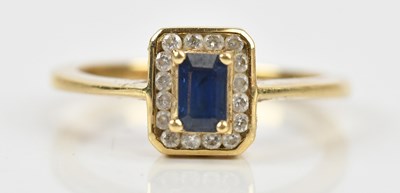 Lot 472 - A yellow metal diamond set dress ring, the...