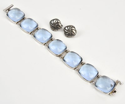 Lot 52 - BACCARAT; a decorative aquamarine effect glass...