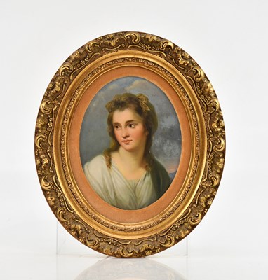 Lot 1047 - ANGELICA KAUFFMAN; oil on board, portrait of...