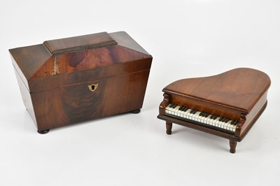 Lot 1398 - A 19th century mahogany tea caddy of...