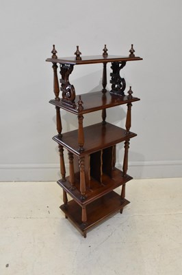 Lot 1128 - A 19th century mahogany five tier whatnot with...