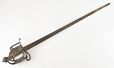 Lot 1339 - A Scottish basket hilt broadsword, length of...