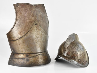 Lot 1199 - A Spanish Conquistador style helmet and a 17th...