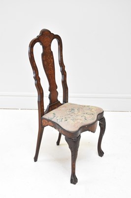 Lot 108 - A 19th century marquetry inlaid chair, with...