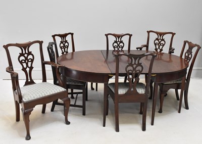 Lot 202 - A 19th century mahogany D-end dining table,...