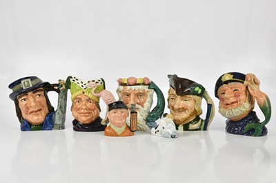 Lot 1690 - ROYAL DOULTON; six large sized character jugs,...