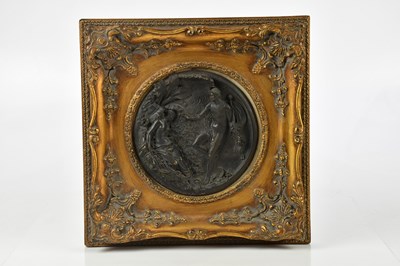 Lot 1505 - A reproduction bronzed circular relief plaque,...