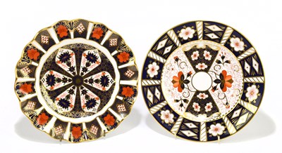 Lot 661 - ROYAL CROWN DERBY; two Imari plates to include...