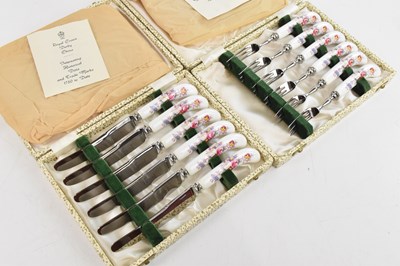 Lot 1639 - ROYAL CROWN DERBY; cased set of six 'Derby...