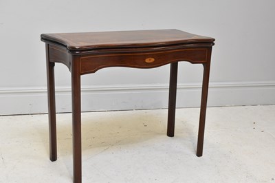 Lot 1129 - A 19th century mahogany serpentine fold-over...