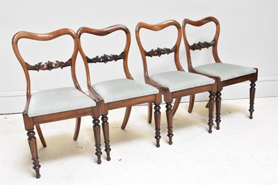 Lot 1130 - A set of four Victorian rosewood balloon back...