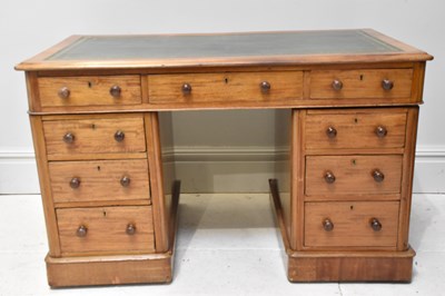 Lot 1108 - A Victorian mahogany pedestal desk, with an...
