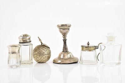 Lot 2436 - A hallmarked silver squat candlestick...