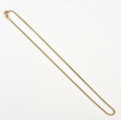 Lot 281 - A 9ct gold box link necklace, approx 2.25g.
