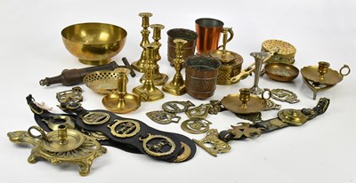 Lot 1518 - A collection of copper and brassware including...