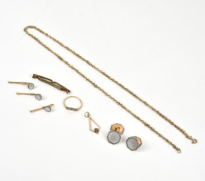 Lot 300 - A 9ct yellow gold curb link necklace, length...