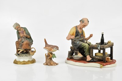 Lot 1609 - CAPODIMONTE; two figures comprising 'The...
