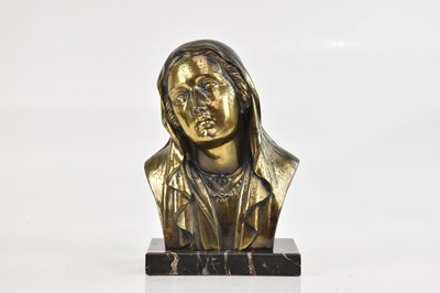 Lot 1507 - An Art Nouveau bronzed spelter bust after S....