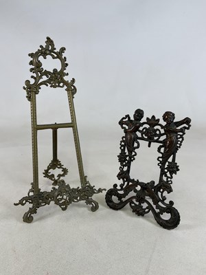 Lot 126 - Two cast metal picture frame and picture easel,...