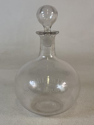 Lot 233 - A glass decanter engraved 'Max Greger & Co,...