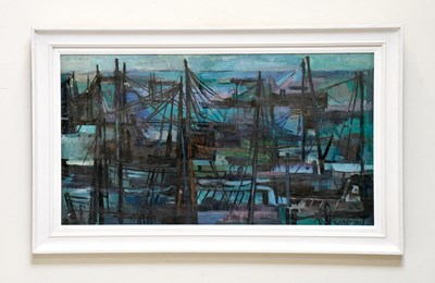 Lot 160 - RICHARD WEISBROD (1906-1991); oil, 'Harbour...