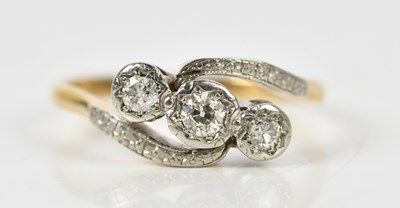 Lot 462 - A yellow and white metal diamond illusion set...