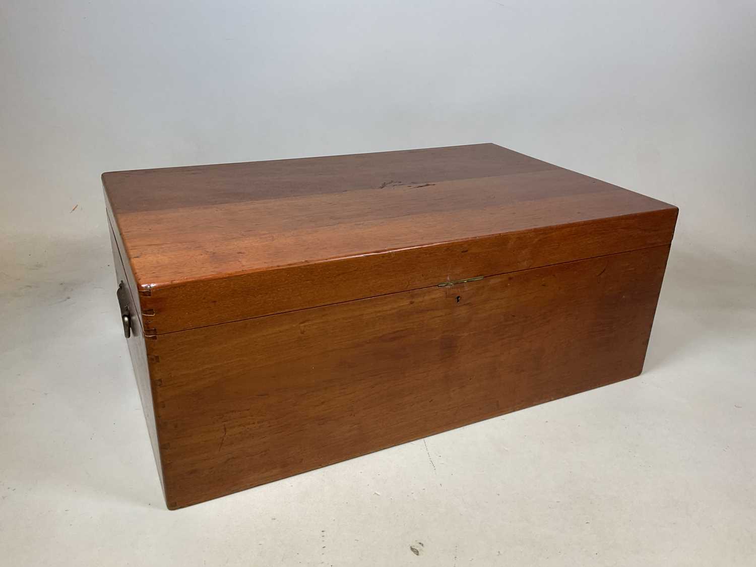 Lot 773 - A rectangular teak blanket box, width approx...