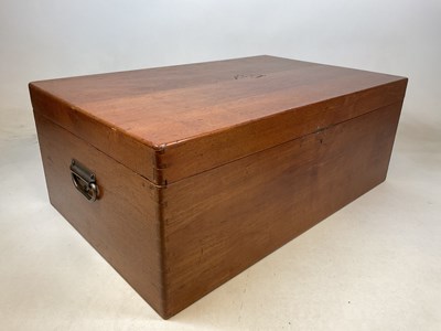 Lot 773 - A rectangular teak blanket box, width approx...