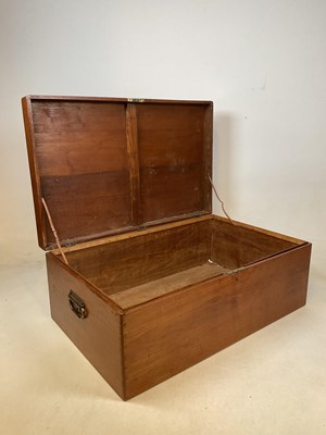 Lot 773 - A rectangular teak blanket box, width approx...