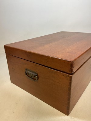 Lot 773 - A rectangular teak blanket box, width approx...