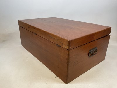 Lot 773 - A rectangular teak blanket box, width approx...