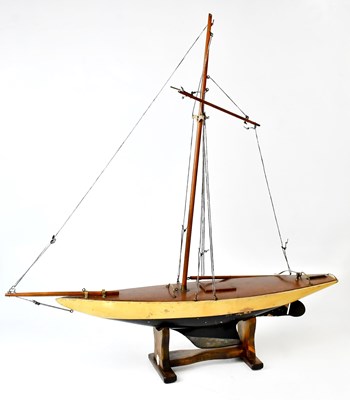 Lot 501 - A scratch-built wooden pond yacht with mast...