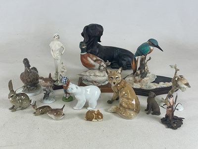 Lot 203 - A quantity of ceramic, mostly animal, figures,...