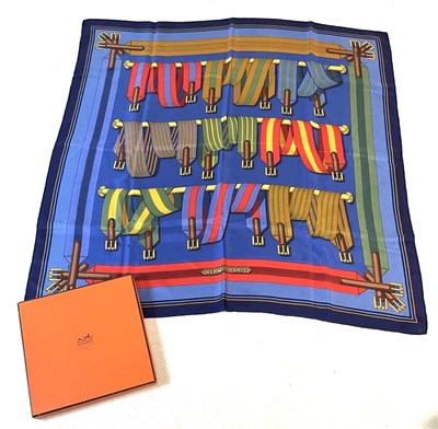 Lot 251 - HERMÈS; a silk scarf, in original box, approx...