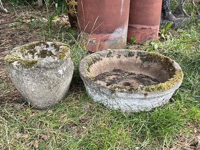 Lot 1241 - Two reconstituted stone planters, larger...