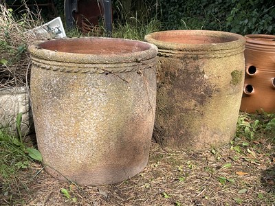 Lot 1227 - A pair of large terracotta planters, height...