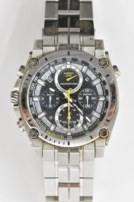 Lot 614 - BULOVA; a gentleman's 1/1000 chronograph...