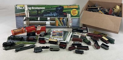 Lot 145 - HORNBY; Flying Scotsman set and other items,...