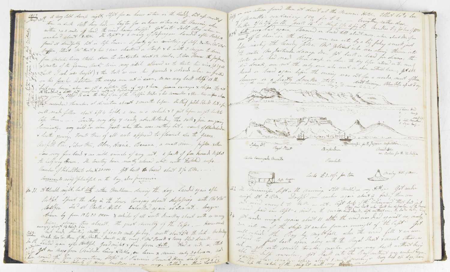 Lot 329 - A 19th century handwritten diary possibly in