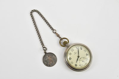 Lot 535 - OMEGA; a WWII military issue chrome pocket...