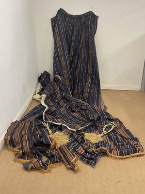 Lot 97 - A pair of lined curtains, drop 340cm, lower...