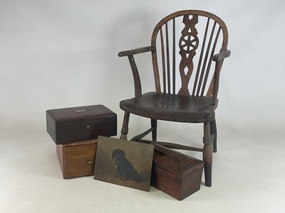 Lot 401 - A 19th century child's beech and elm wheel...