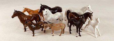 Lot 153 - BESWICK; ten horse and pony figures, horses...